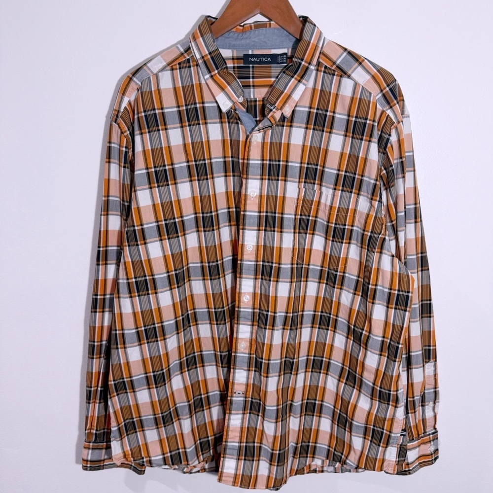 Nautica Long Sleeve Button Down Shirt Size XXL